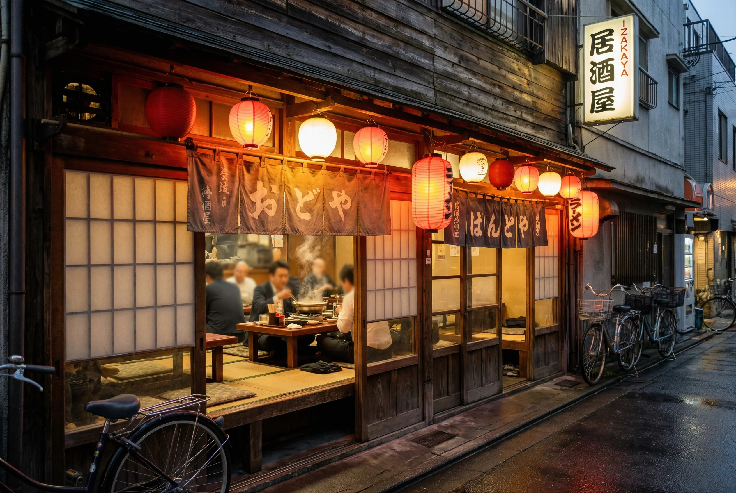 Traditional Japanese dinner restaurant in Ryogoku area near Kokugikan