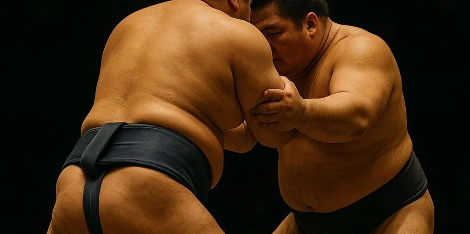 Best sumo wrestling experience Japan - professional wrestlers demonstrating authentic techniques in Shinjuku Tokyo